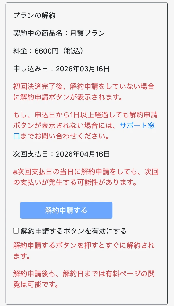 解約申請の方法